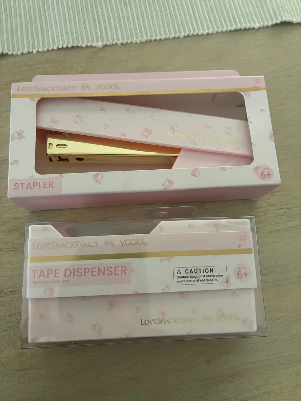 LoveShackFancy Floral Stapler and Tape Dispenser Set